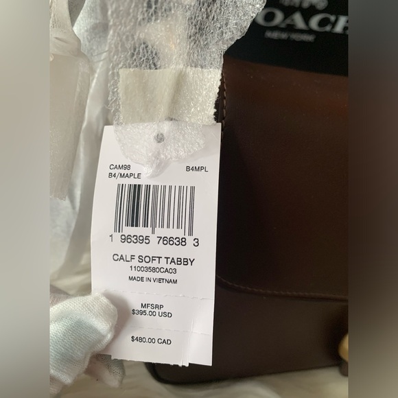 BNWT COACH Soft Tabby Bag in Brass/Maple🤎🤎 - Picture 4 of 16